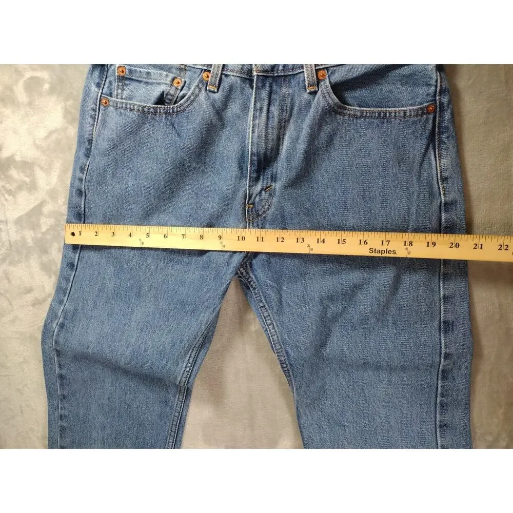Levis 505 Jeans Mens 32x30 Straight Relaxed Lt Wash Western Cowboy Rodeo Casual